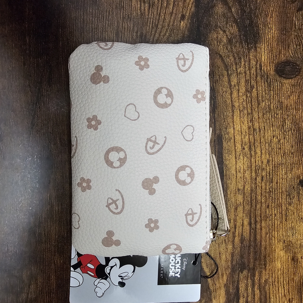 Disney Mickey Mouse Cream Wallet with Gold Zipper - Picture 2 of 2